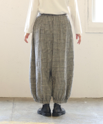 コットンウールグレンチェック　バルーンパンツ